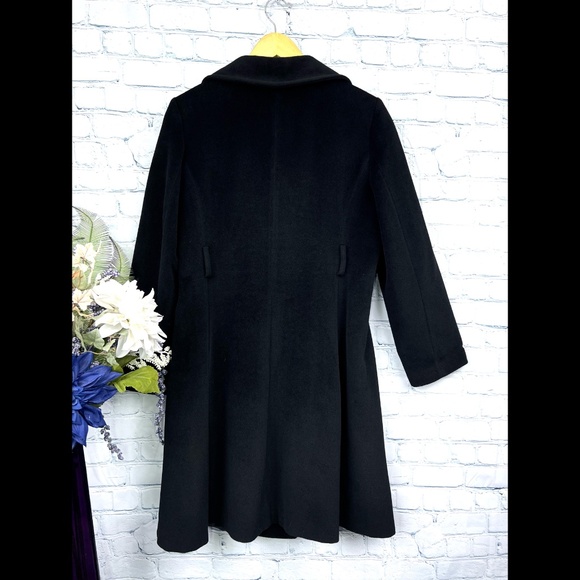 •|•PRESTON & YORK•| Angora + Wool Full Length Coat Black Size 8 - Picture 4 of 16